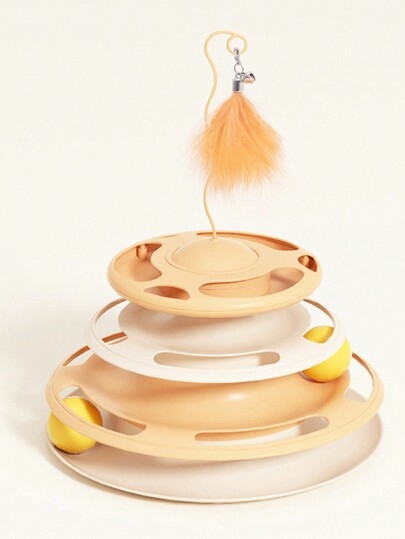 لعبة ذكاء القطط توضع بداخلها تريت مع طوابق كرات