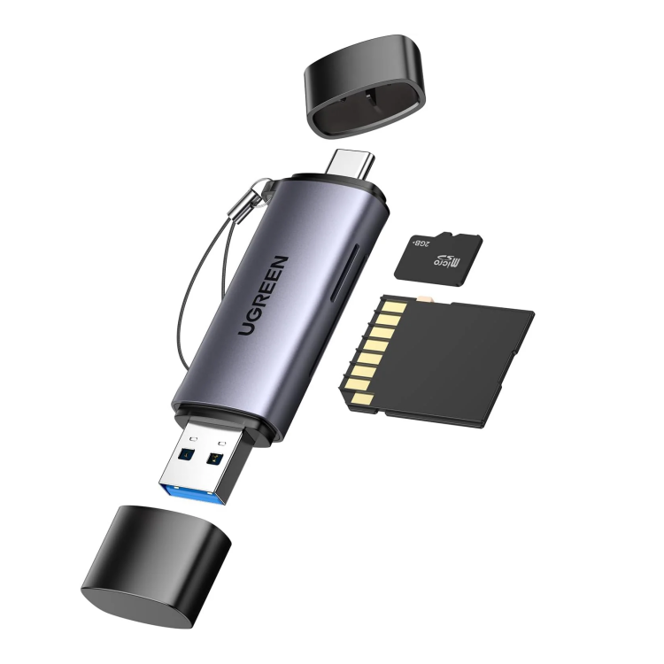 كارد ريدر مخرجين USB>USB-C مدخلين SD/TF