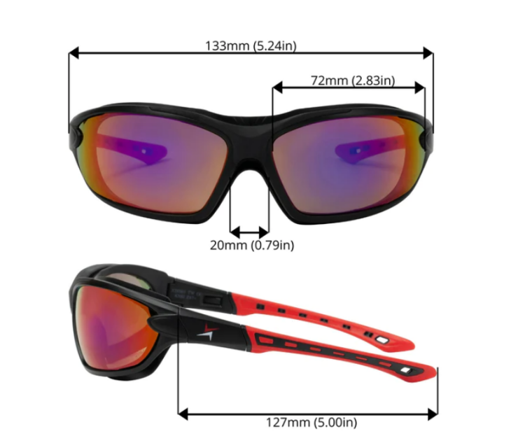 EyeframesInt-XP-11001-PCP, Polarized Mirror Safety Sunglasses, Assorted Colors