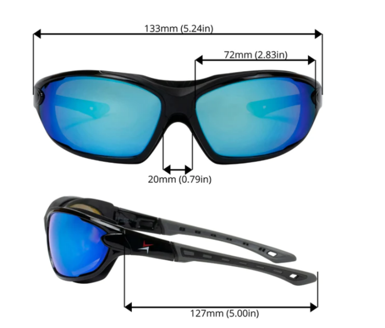 EyeframesInt-XP-11001-PCP, Polarized Mirror Safety Sunglasses, Assorted Colors