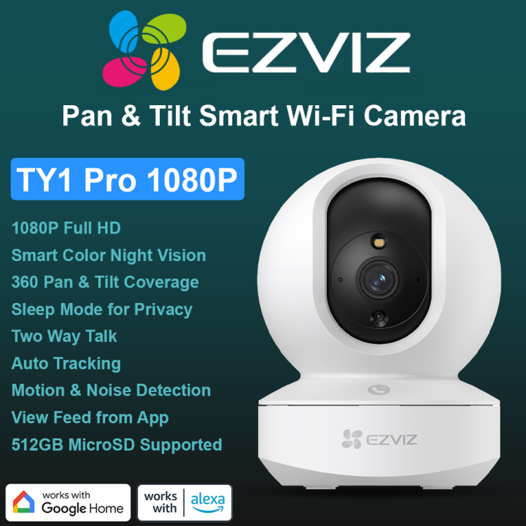 كاميرا مراقبة واي فاي داخلي TY1 pro  2MP تحكم دوران 360 درجة EZVIZ