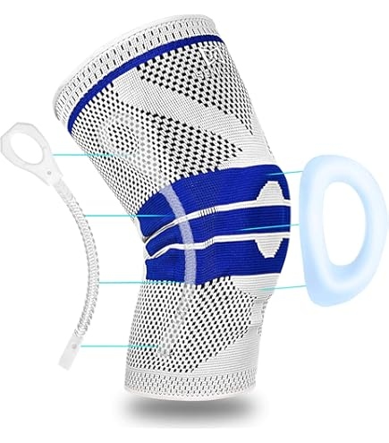 مشد الركبة مع سيلكون حول الركبة ودعامات نوع ممتاز 