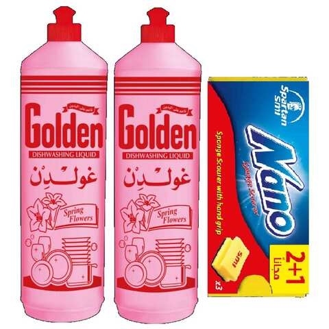 جولدن 1لتر*2 تانو اسفنج جلي