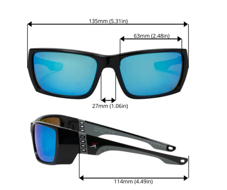 EyeframesInt-XP-11003-PCP, Polarized Mirror Safety Sunglasses, Assorted Colors