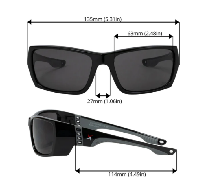 EyeframesInt-XP-11003-PC-SD, Smoke Lens Safety Sunglasses, Assorted Colors