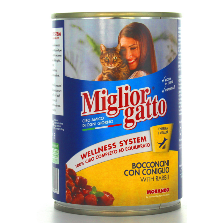 Miglior gatto with rabbit Chunks  405g 