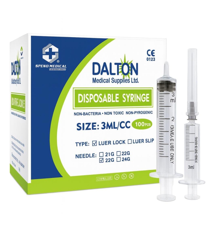 بوكس سرنجات  دالتون 3 مل عدد 100 قطعة