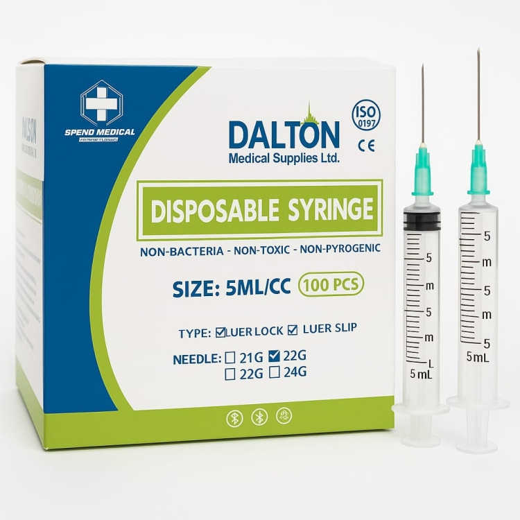 بوكس سرنجات دالتون 5 مل عدد 100 قطعة