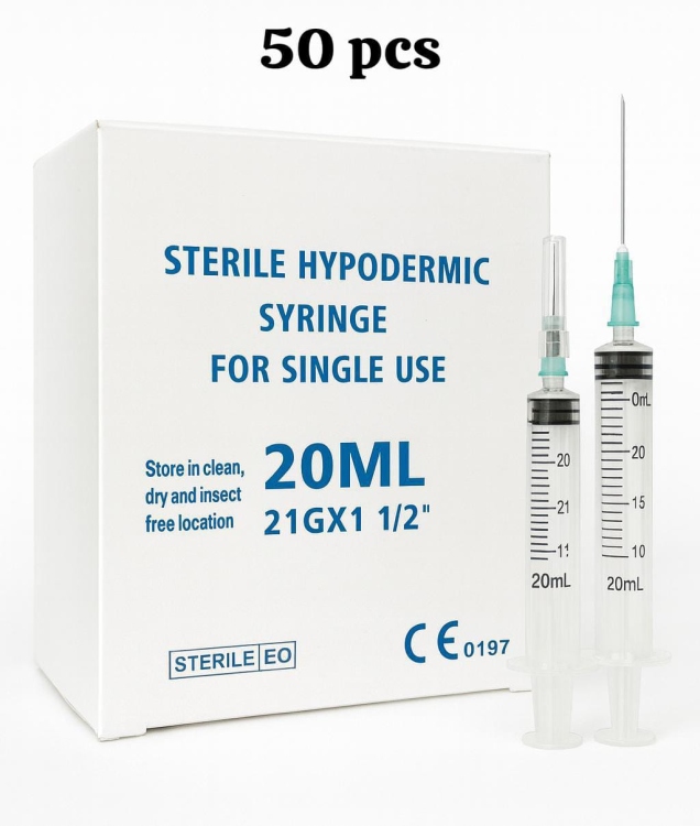بوكس سرنجات 20 مل عدد 50 قطعة