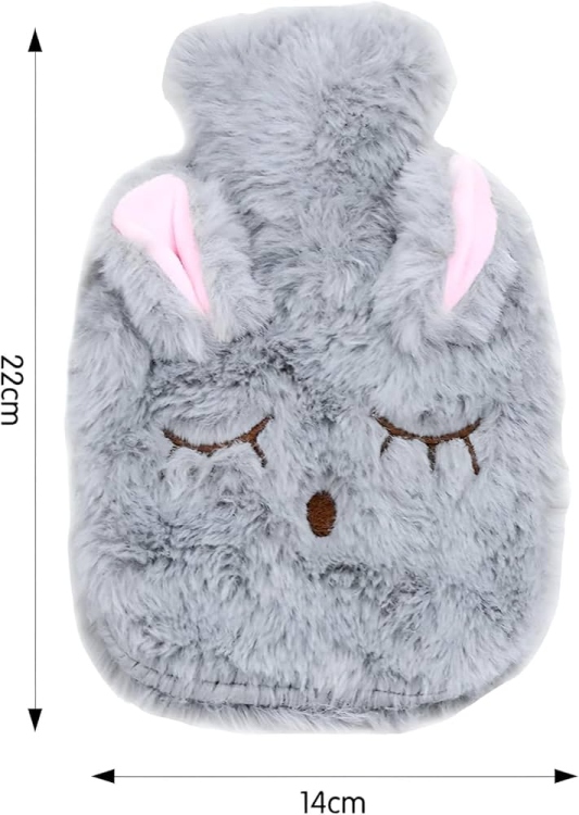 قربة ماء مبطنة فرو اشكال بحجم 2 لتر