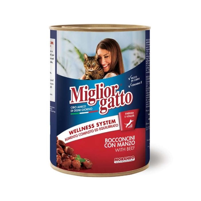 Miglior gatto with Beef Chunks 405g