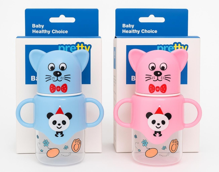 رضاعات برتي بيبي شكل دب  مع يد ومصفاة حجم 125 مل 