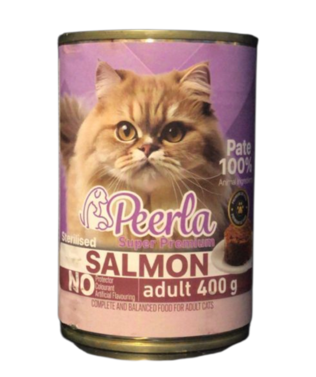 طعام رطب للقطط البالغة بالسالمون باتيه من بيرلا