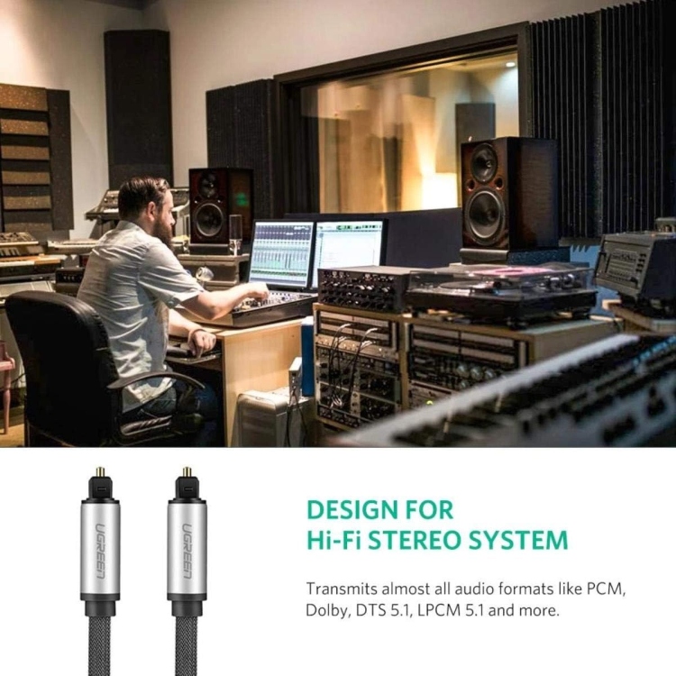 UGREEN AV108  10542 UGREEN TOSLINK OPTICAL AUDIO CABLE 1.5M