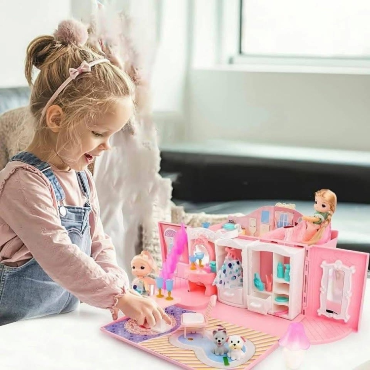 قصر باربي 2 في 1 وشنتة بنفس الوقت 41 قطعة