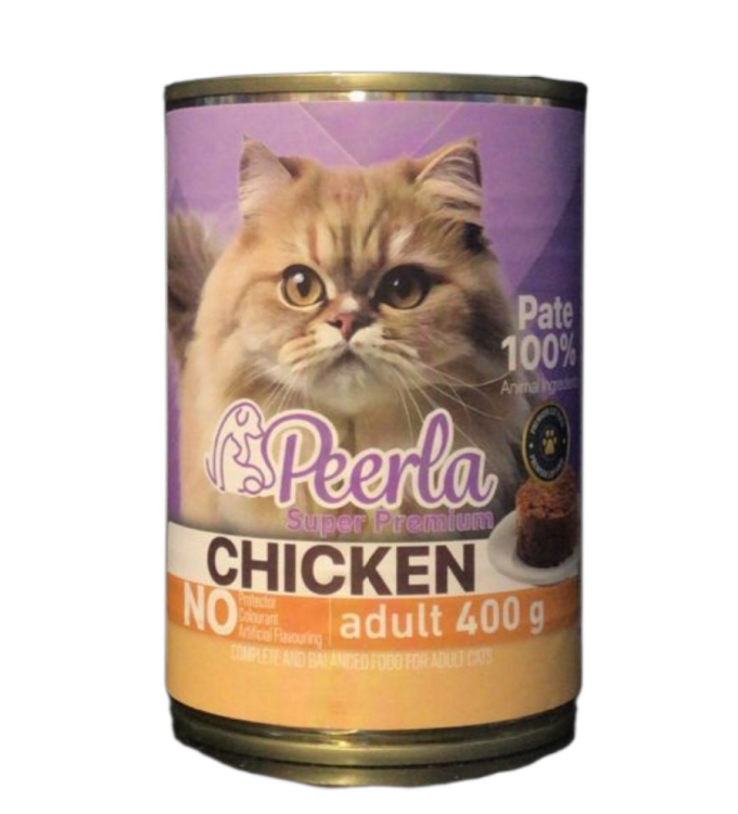 طعام رطب للقطط البالغة بالدجاج باتيه من بيرلا