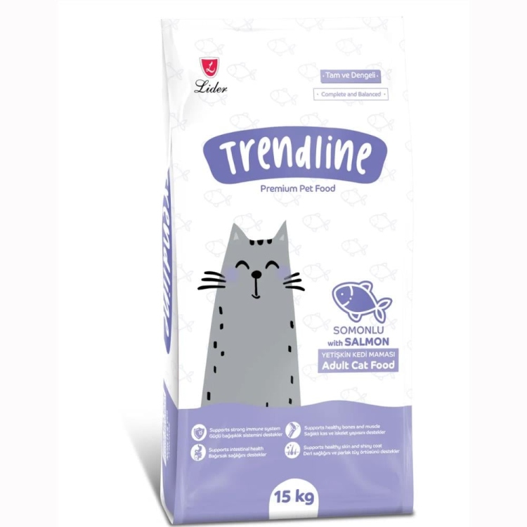 Trendline Dry Cat Food with Salmon for Adults 15 kg