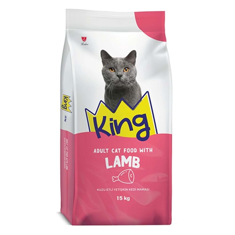 King Dry Cat Food with Lamb for Adults 15kg 
