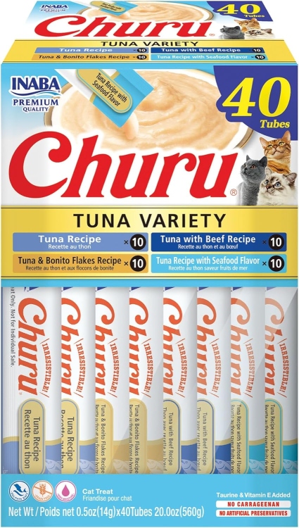 Inaba Churu Tuna Variety Megabox Lickable Cat Treats - 14g x 40 pcs