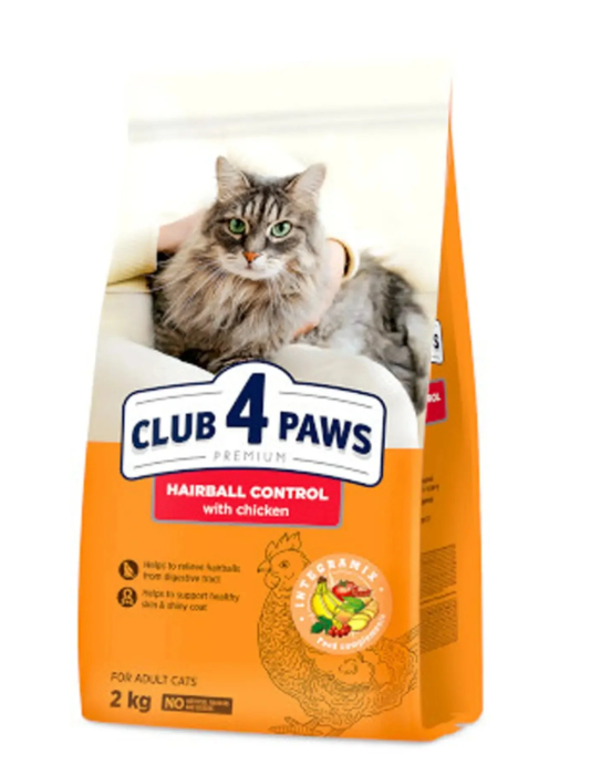 طعام جاف للقطط البالغة كلوب 4 باوز للتحكم في كرات الشعر