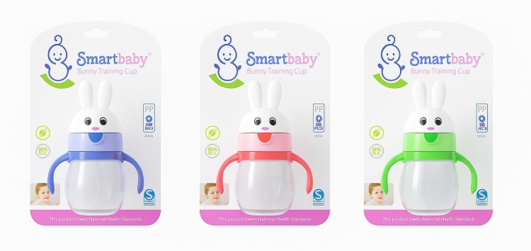 كاسات ماء مع مصاصة من سمارت بيبي بحجم 260 مل