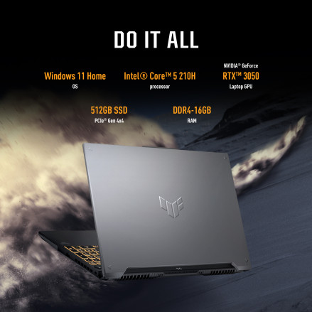 ASUS TUF GAMING F16 FX607VJ-RL029 CORE™ 5 210H - NVIDIA RTX™ 3050 6GB GDDR6-  16GB DDR4 -16" FHD+ 144HZ