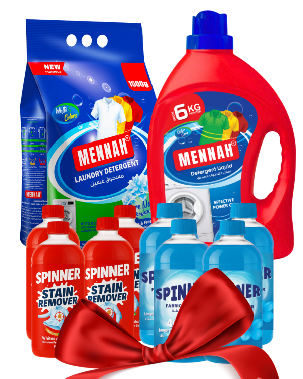 عرض محدود 50 عرض فقط | منه سائل غسيل ومنه مسحوق غسيل مع هدية 4 ملين و4 مزيل بقع 