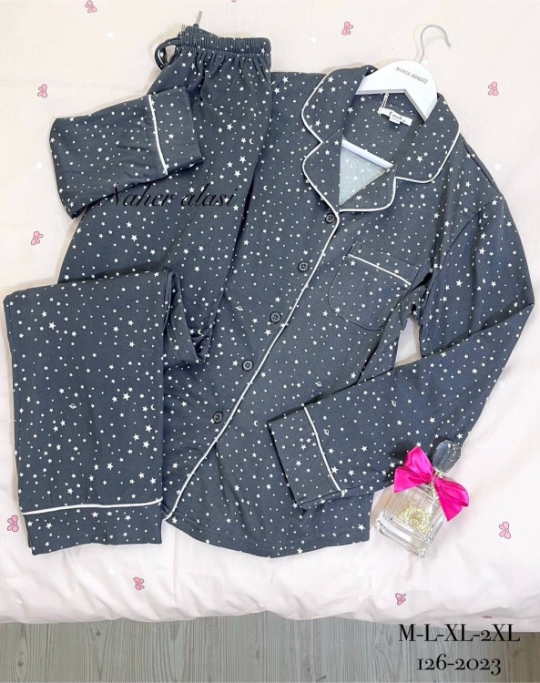 بيجامه قطن مبطن ناعم 