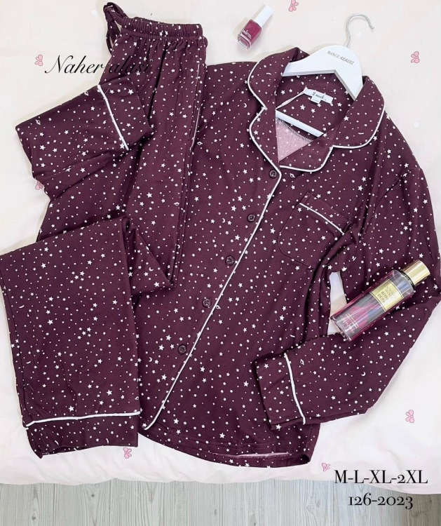 بيجامه قطن مبطن ناعم 