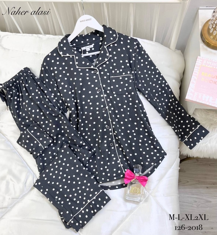 بيجامه قطن مبطن ناعم 