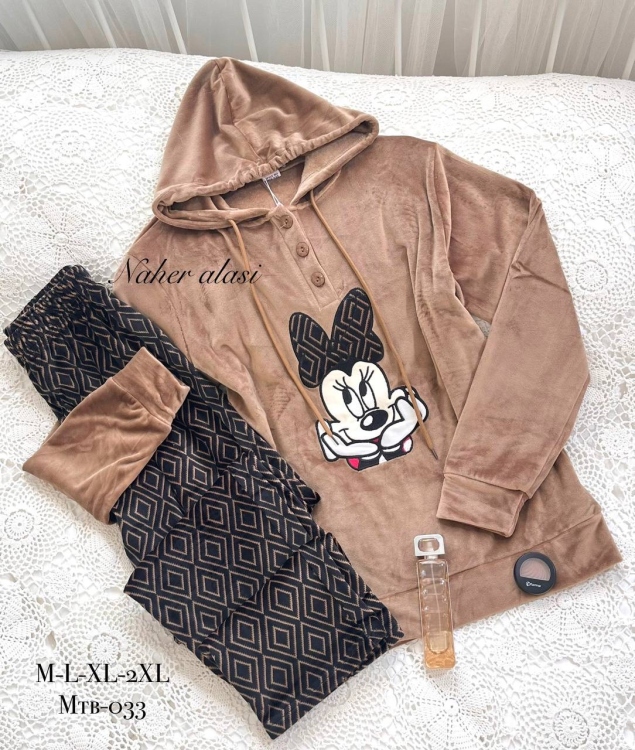 بيجامه مخمل مبطن سميك 