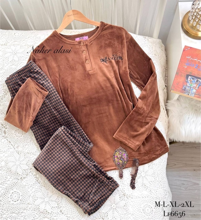 بيجامه مخمل مبطن سميك 