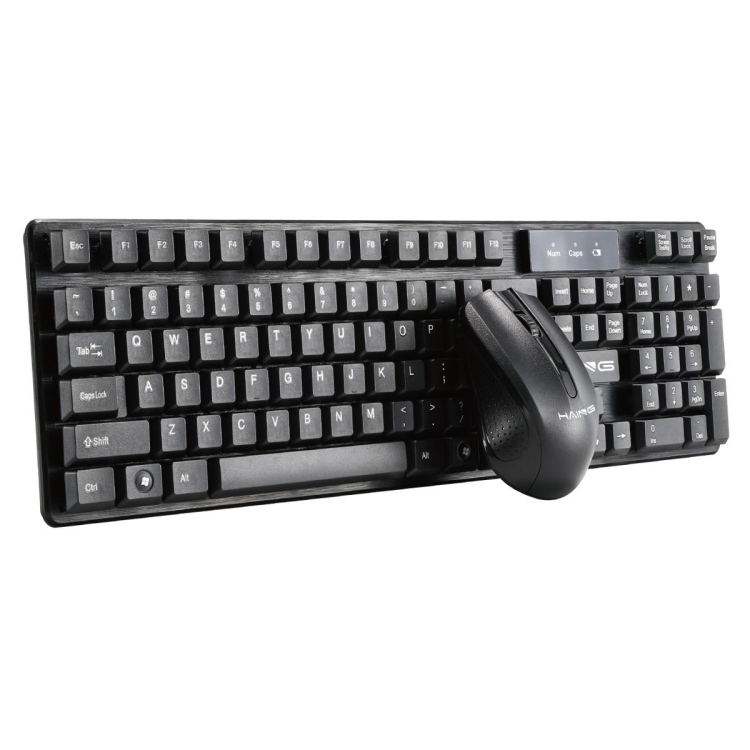 HAING HI-X70S-UKM USB CORDED WHITE KEYBOARD & MOUSE COMBO -BLACK