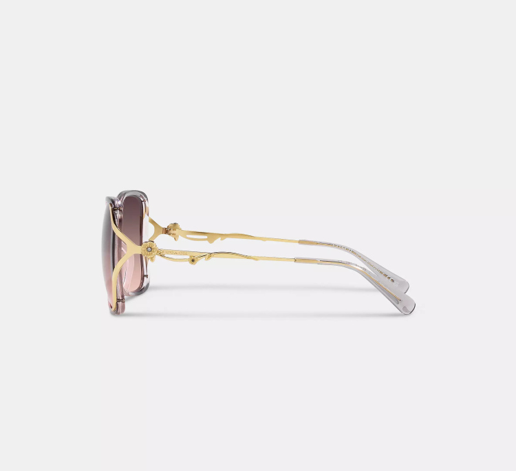 EyeframesInt-COACH-CK482 - Tea Rose Oversized Open Square Sunglasses