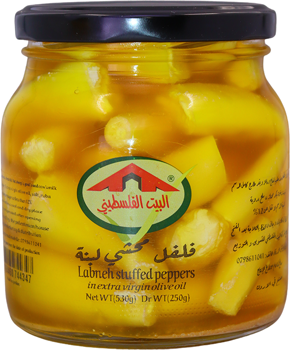 فلفل محشي لبنة بزيت الزيتون