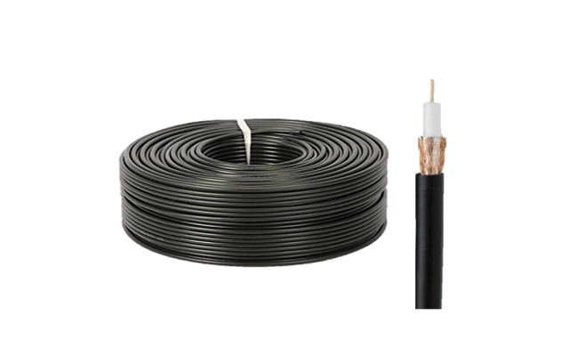 COAXIAL RG58 CABLE BLACK 50M WITHOUT POWER CABLE