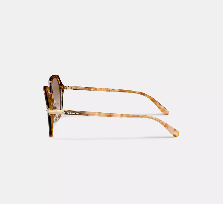 EyeframesInt-COACH-CL925 - Wrap Around Hangtag Oversized Geometric Round Sunglasses - Assorted Colors