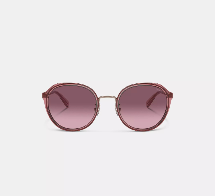 EyeframesInt-COACH-CL924 - Hangtag Geometric Round Sunglasses - Assorted Colors