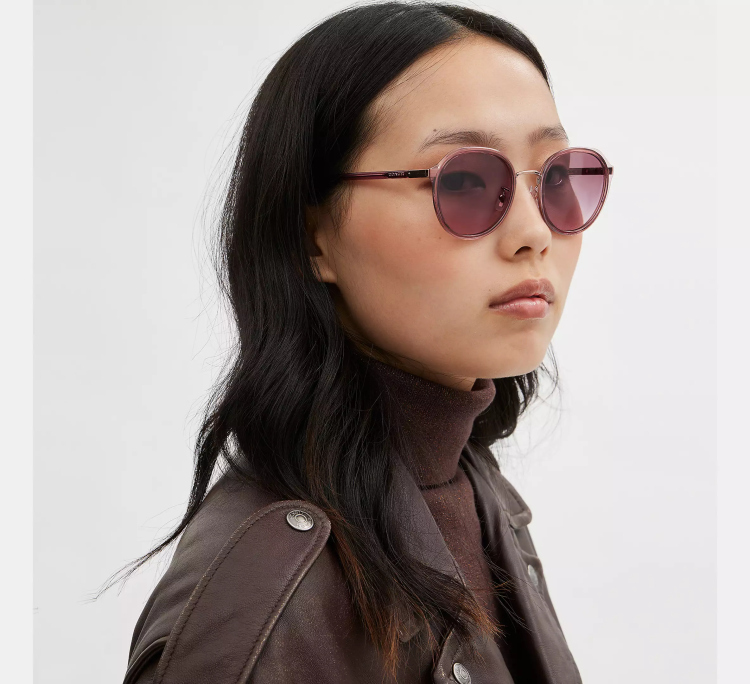 EyeframesInt-COACH-CL924 - Hangtag Geometric Round Sunglasses - Assorted Colors