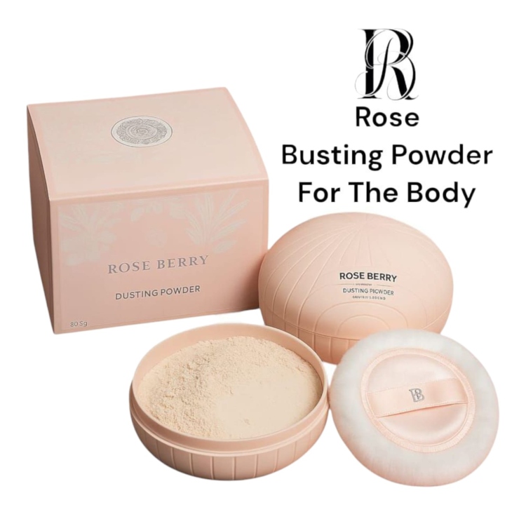 بودرة وردية معطرة للجسم  بتركيز عالي من الروز بيري بحجم 200 غم