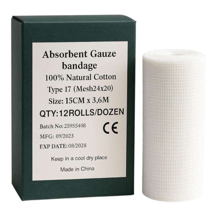 شاش طبي بحجم 15 سم*3.6 متر عدد 12