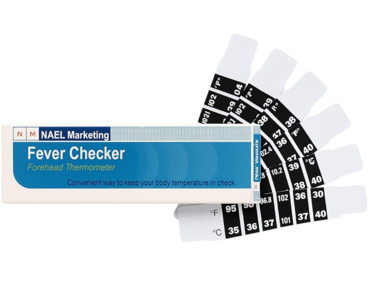 شريط قياس الحرارة على الجبين لجميع الاعمار 