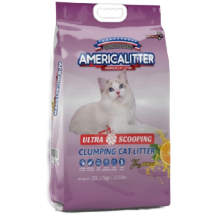 رمل قطط اميركاليتر - شديد التكتل - ليمون