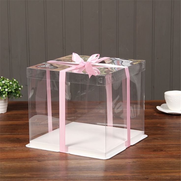 علب شفاف كيك او هدايا قياس 22×22 ارتفاع 16