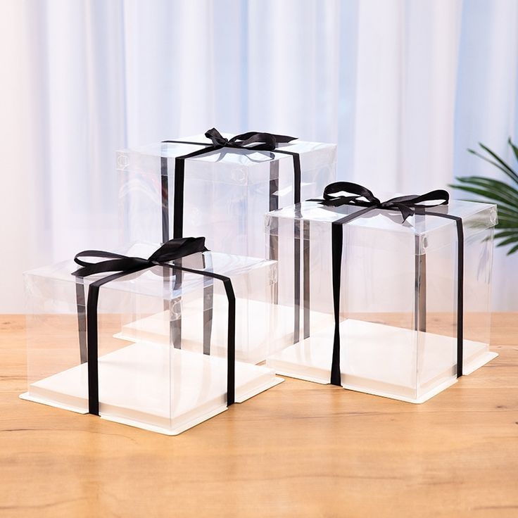 علب شفاف كيك او هدايا قياس 22×22ارتفاع 22