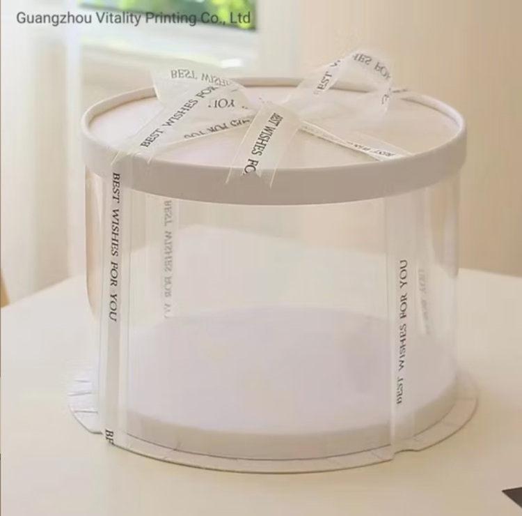 علب شفاف مدور كيك او هدايا قطر 30 سم ارتفاع 25