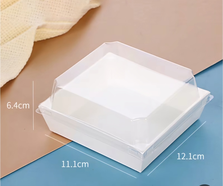 علب كرتون ابيض وجه شفاف 