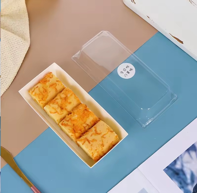 علب كرتون وجه شفاف مستطيل ابيض