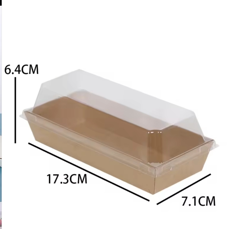 علب كرتون وجه شفاف بني مستطيل  