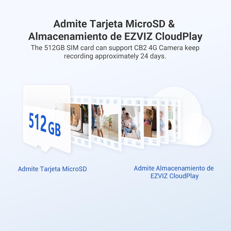 EZVIZ CB2 2K SIM 4G INDOOR  -BATTERY 2000 MAH - (UP TO 512GB)